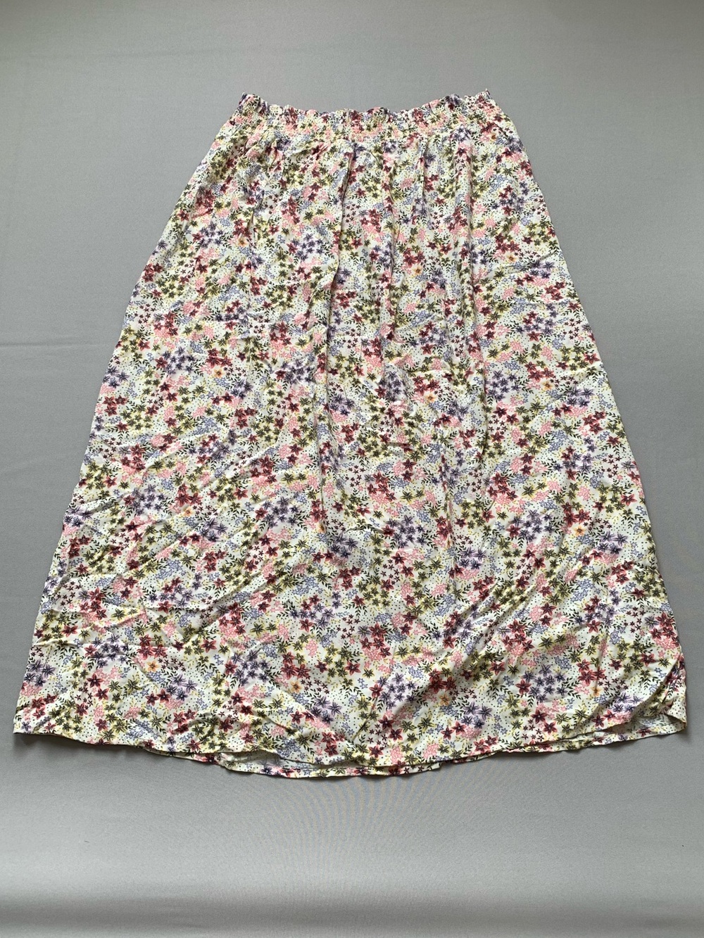 Old Navy NWT Floral Midi Skirt Large Rayon Pull On Boho Cottagecore - Picture 2 of 12